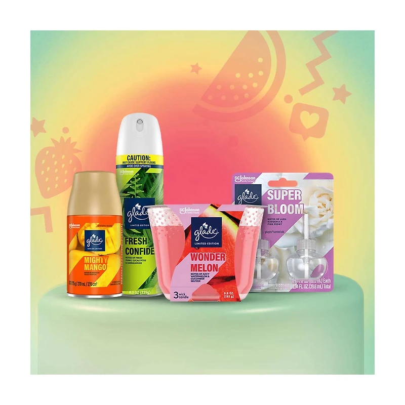 Glade PlugIns Wonder Melon Scented Oil Air Freshener, 1.34 fl oz, 2 ct