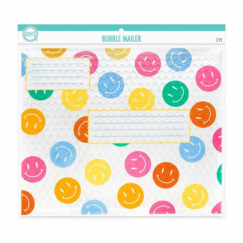 Craft Smith Packaging Smiley Bubble Mailer, 3 pc