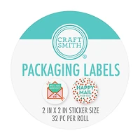 Craft Smith Happy Mail Packaging Labels, 2 x 2 in - 32 pc