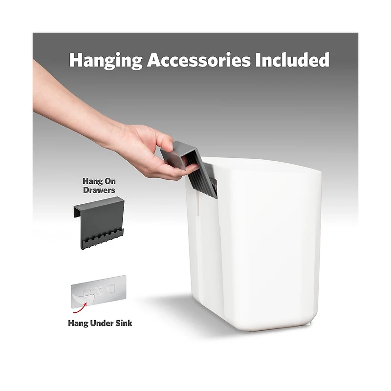 Glad Under Counter White Bin, 1.8 gal