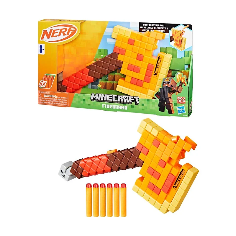 Nerf Minecraft Firebrand Dart Blasting Axe