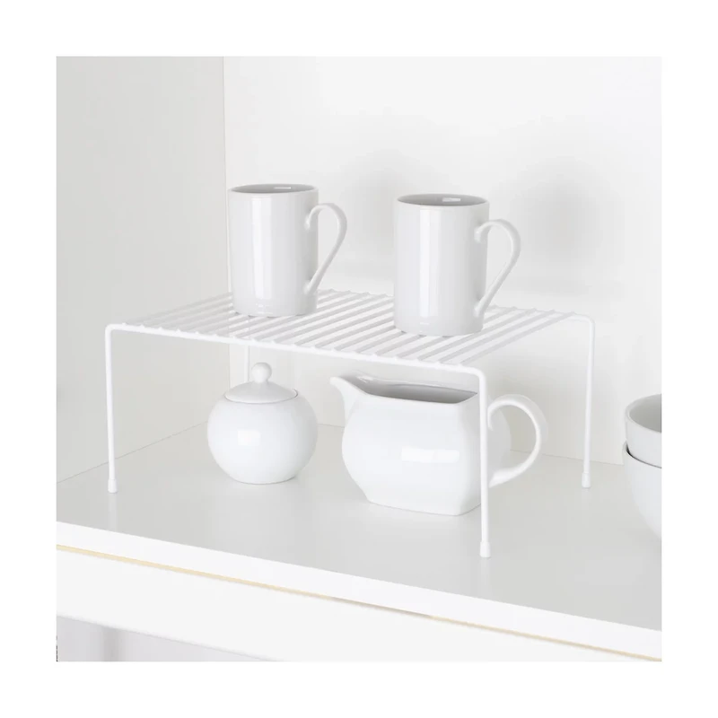 Smart Design Cabinet Storage Shelf Rack, Medium, White