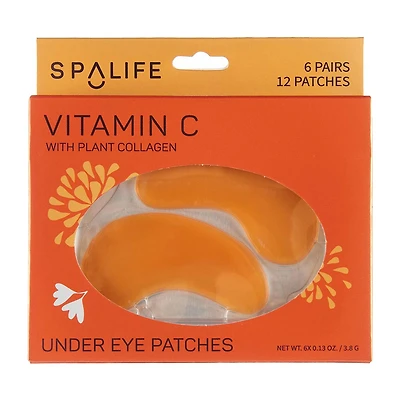Spalife Vitamin C with Plant Collagen Under Eye Patches, 6 Pairs