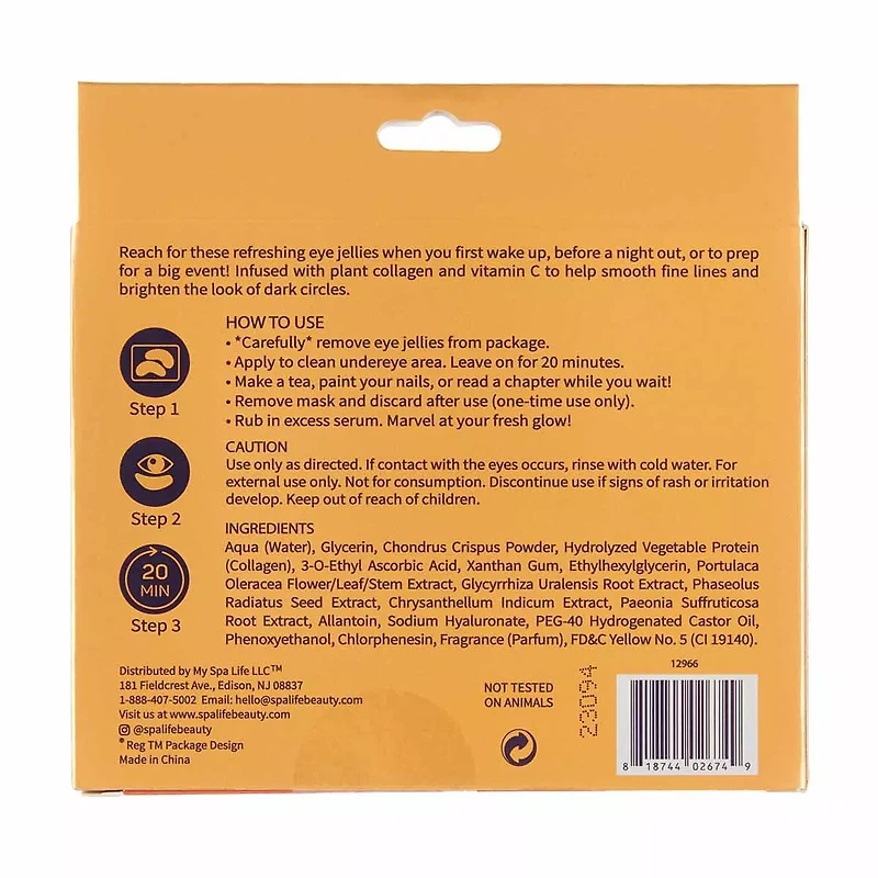 Spalife Vitamin C with Plant Collagen Under Eye Patches, 6 Pairs