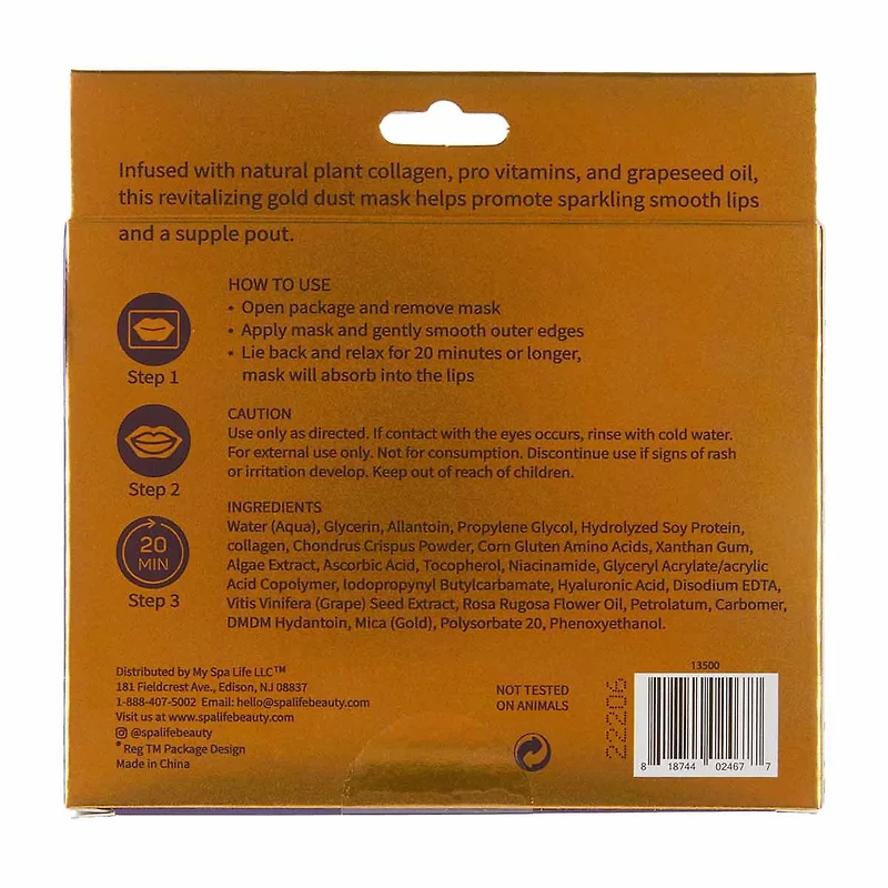 Spalife Revitalizing Gold Dust Lip Mask, 6 Patches