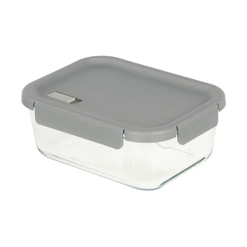 Glad Glass Rectangle Storage Container with Venting Snap Lock Lid, 7.6 cup