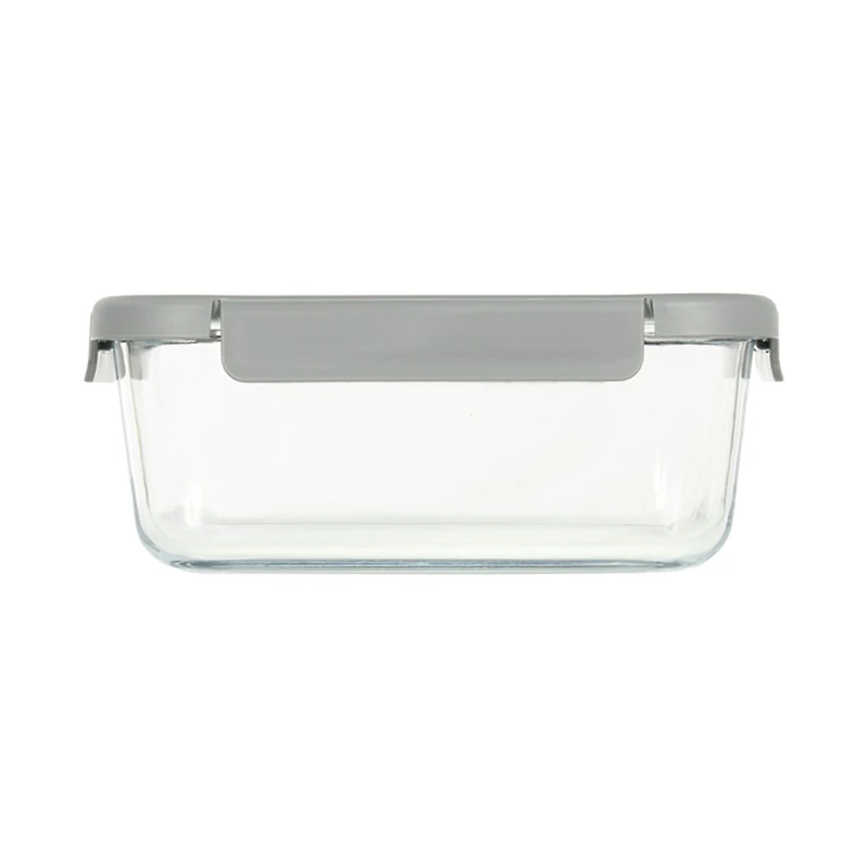 Glad Glass Rectangle Storage Container with Venting Snap Lock Lid, 7.6 cup