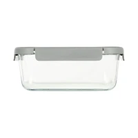 Glad Glass Rectangle Storage Container with Venting Snap Lock Lid, 7.6 cup