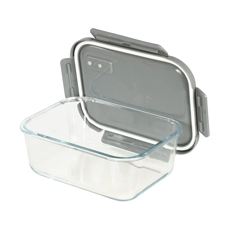 Glad Glass Rectangle Storage Container with Venting Snap Lock Lid, 7.6 cup