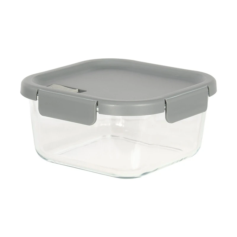 Glad Glass Square Storage Container with Venting Snap Lock Lid, 5.9 cup