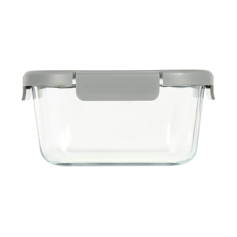 Glad Glass Square Storage Container with Venting Snap Lock Lid, 5.9 cup