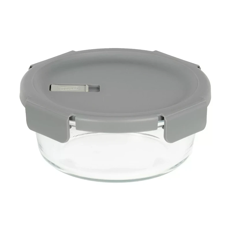 Glad Glass Round Storage Container with Venting Snap Lock Lid, 4 cup