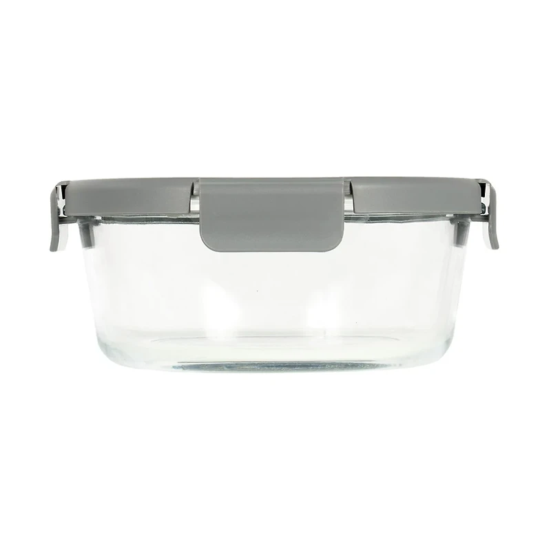 Glad Glass Round Storage Container with Venting Snap Lock Lid, 4 cup