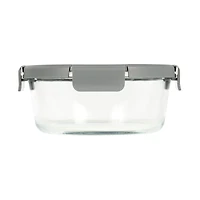Glad Glass Round Storage Container with Venting Snap Lock Lid, 4 cup