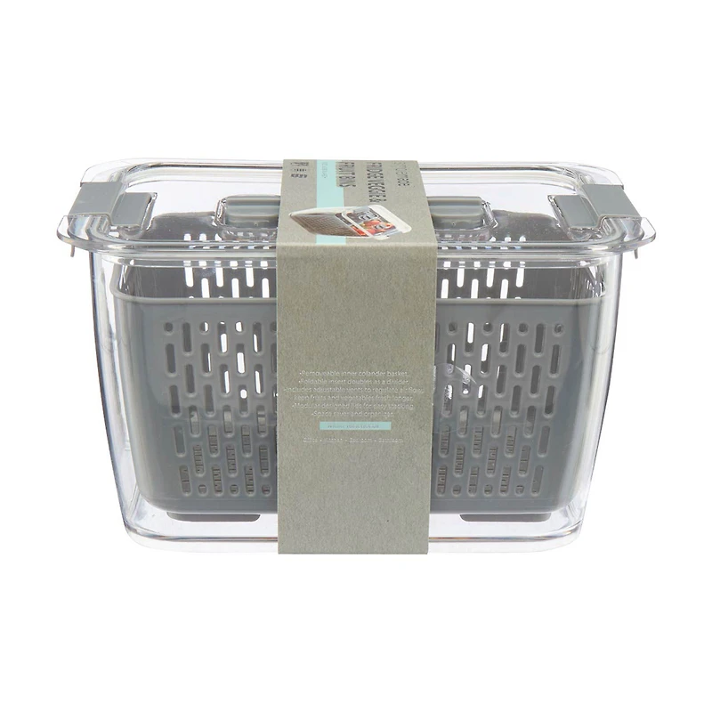 Produce Keeper Bin, Clear/Gray