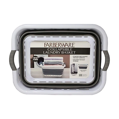 Farberware Collapsible Laundry Basket, 24 in x 17.5 in x 11 in