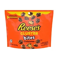 Reese's Clusters Bites Unwrapped Chocolate, Peanut Butter, Caramel and Peanuts Candy, 7 oz