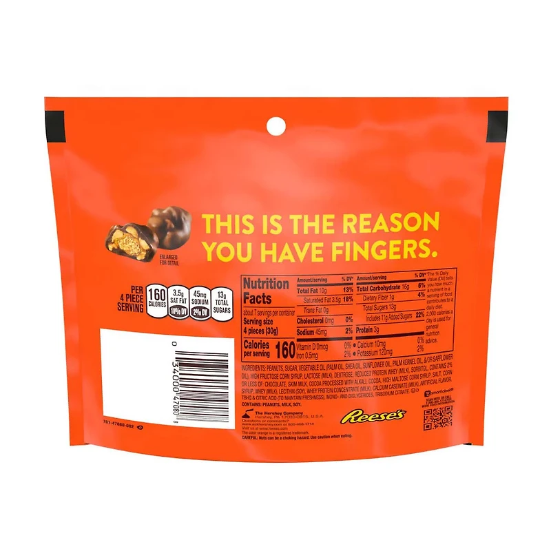 Reese's Clusters Bites Unwrapped Chocolate, Peanut Butter, Caramel and Peanuts Candy, 7 oz