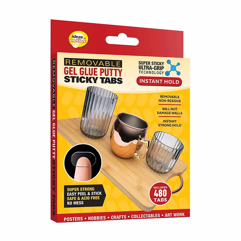 Ideas in Motion Removable Gel Glue Putty Sticky Tabs, 480 ct