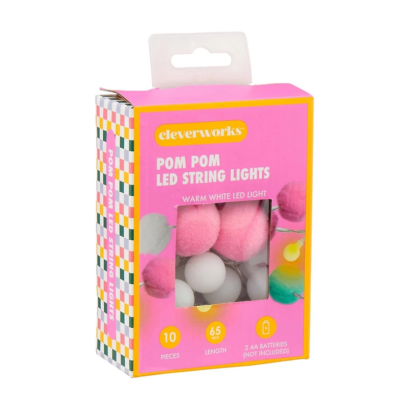 Cleverworks Pom Pom LED String Lights