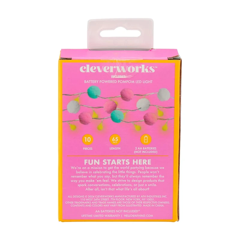 Cleverworks Pom Pom LED String Lights