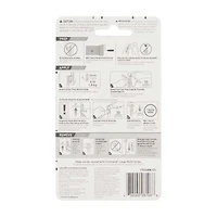 Command™ Large Brushed Nickel Double Hook, 1 Hook, 1 Strip