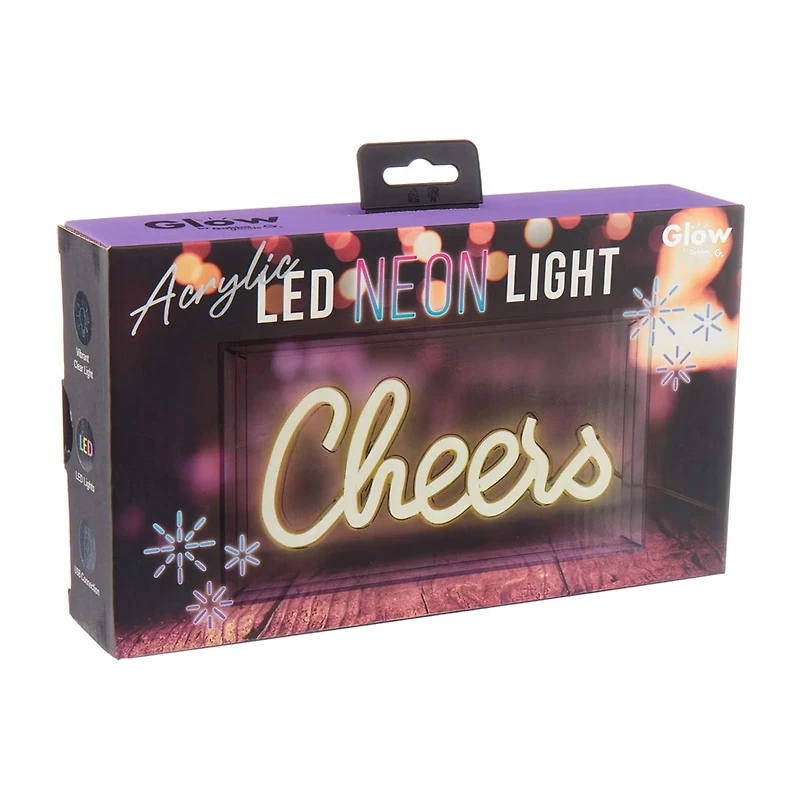 'Cheers' Acrylic LED Neon Light, 14 in