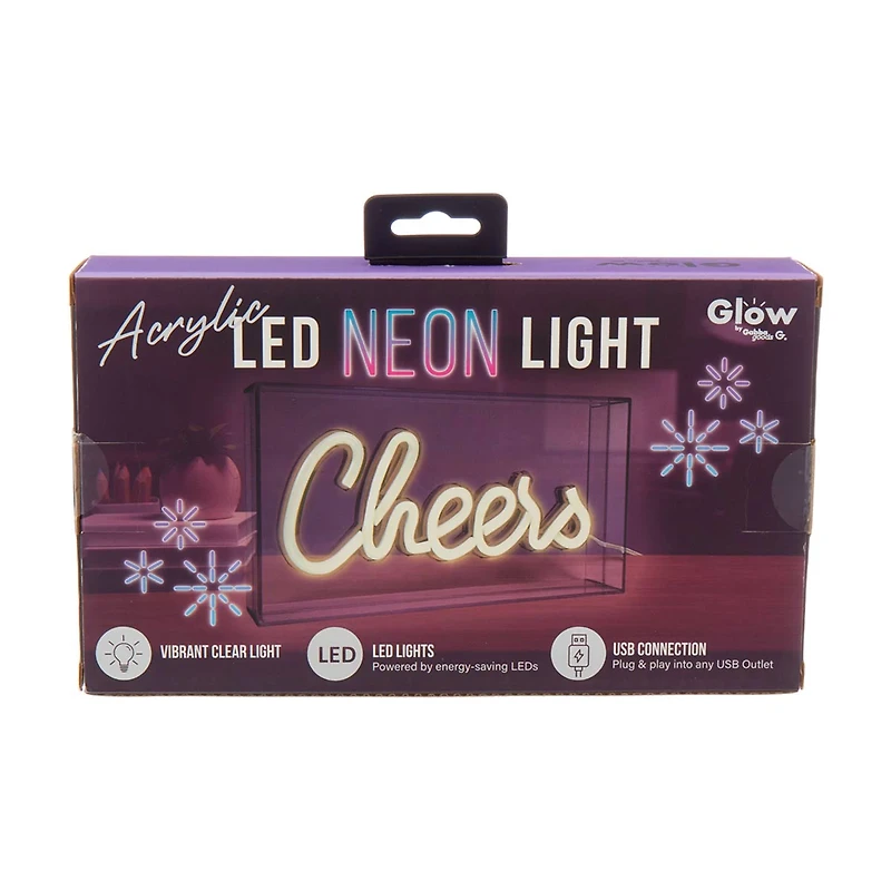 'Cheers' Acrylic LED Neon Light, 14 in
