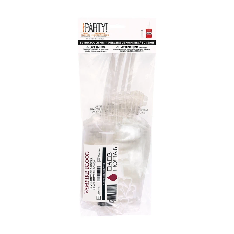 Unique Party! Blood Bag Drink Pouches, 8 ct