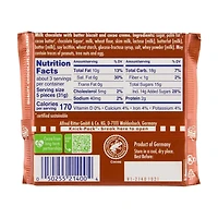 Ritter Sport Milk Chocolate with Butter Biscuit & Cocoa Cream, 3.5 oz