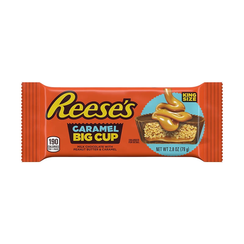 Reese's King Size Caramel Big Cup Milk Chocolate with Peanut Butter & Caramel, 2.8 oz