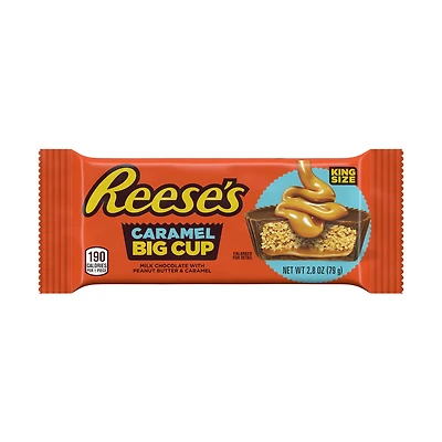 Reese's King Size Caramel Big Cup Milk Chocolate with Peanut Butter & Caramel, 2.8 oz
