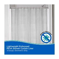 Kenney Lightweight Embossed Shower Curtain Liner, 70 in x 72 in, Smoke