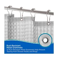 Kenney Lightweight Embossed Shower Curtain Liner, 70 in x 72 in, Smoke