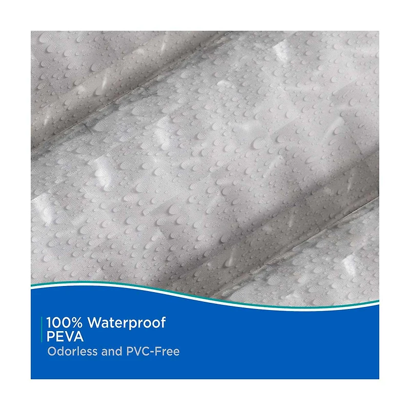 Kenney Lightweight Embossed Shower Curtain Liner, 70 in x 72 in, Smoke