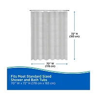 Kenney Lightweight Embossed Shower Curtain Liner, 70 in x 72 in, Smoke