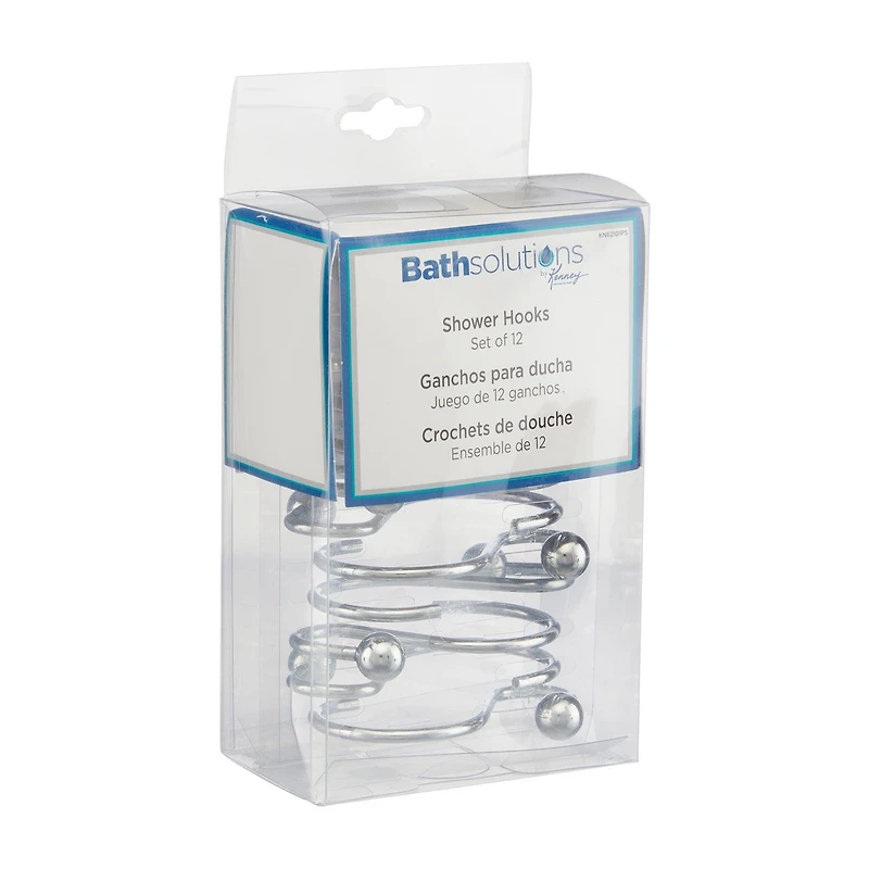 Kenney Bath Solutions Shower Hooks, 12 ct