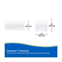 Kenney Twist and Fit Shower Curtain Rod, White