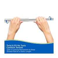 Kenney Twist and Fit Shower Curtain Rod, Chrome
