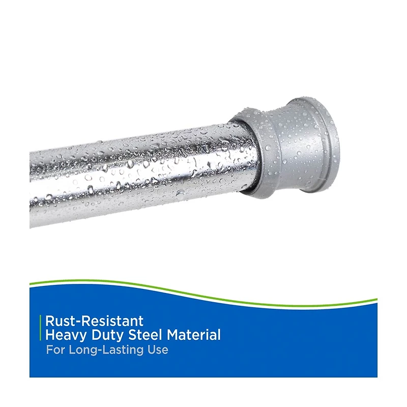 Kenney Twist and Fit Shower Curtain Rod, Chrome