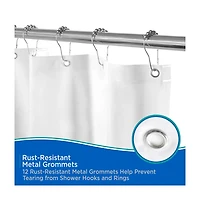 Kenney Medium Weight Shower Curtain Liner, 70 in x 72 in, White