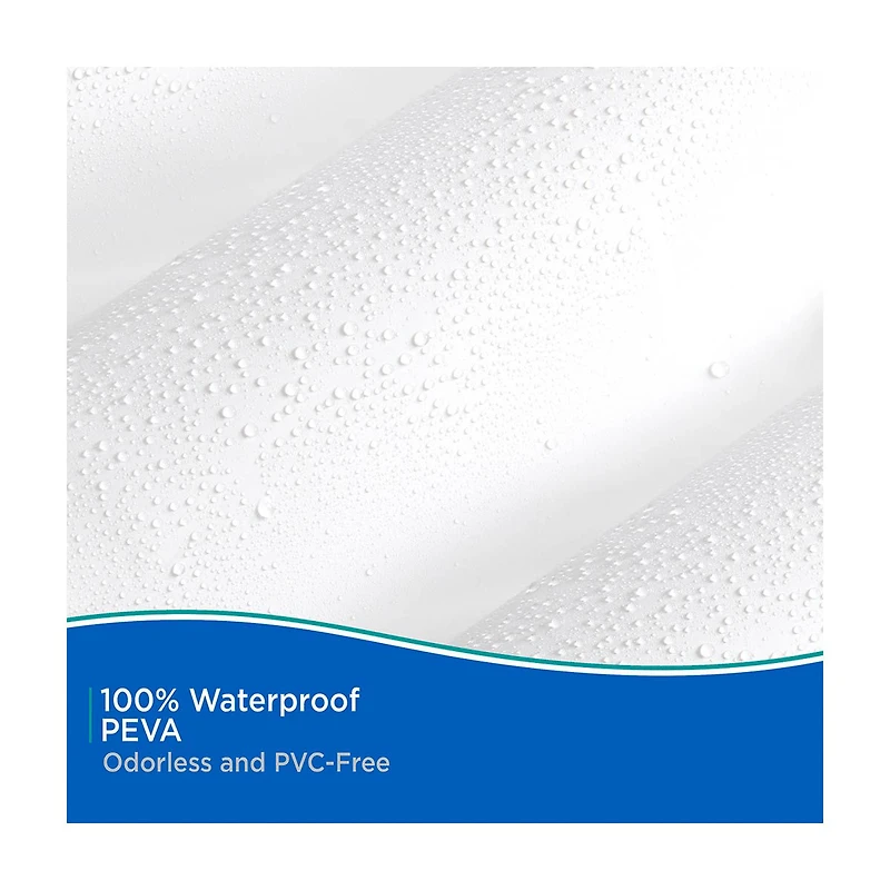 Kenney Medium Weight Shower Curtain Liner, 70 in x 72 in, White