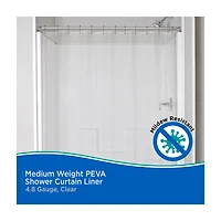 Kenney Medium Weight Shower Curtain Liner, 70 in x 72 in, Clear