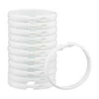 Kenney Rust Proof Plastic Shower Curtain Rings, 12 pc, White