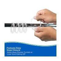 Kenney Rust Proof Smooth Plastic Shower Curtain Rings, 12 pc, Clear