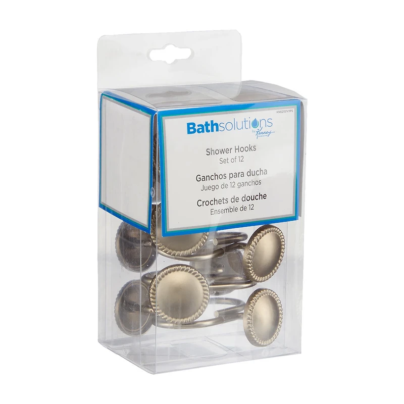Kenney Bath Solutions Shower Hooks, Set of 12