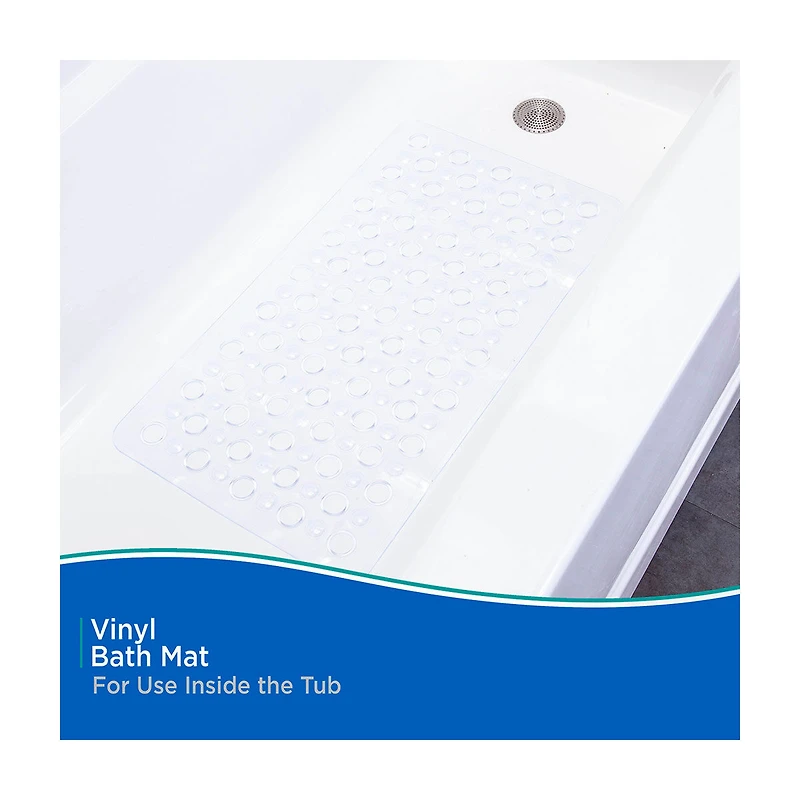 Kenney Vinyl Bath Mat, Clear