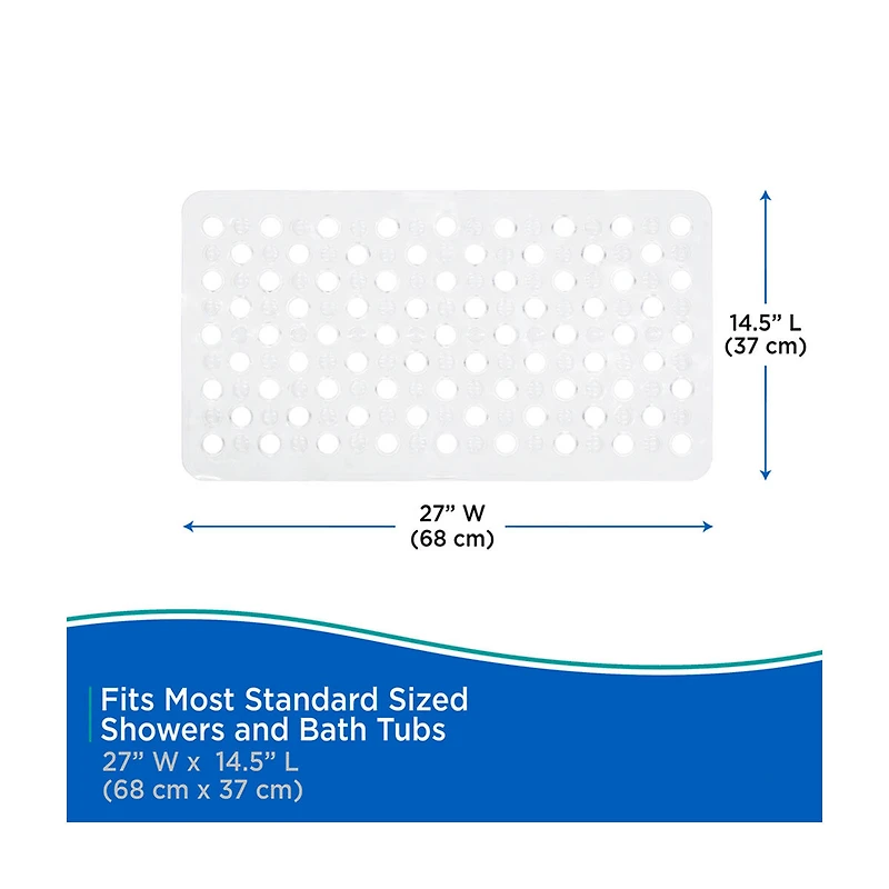 Kenney Vinyl Bath Mat, Clear