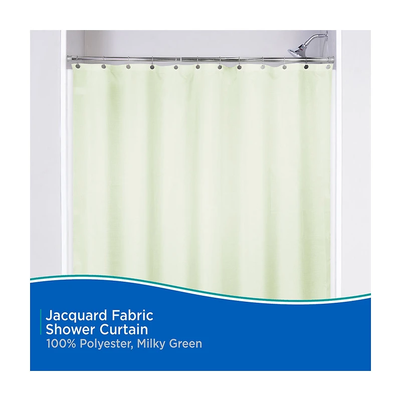 Kenney Water Repellent Jacquard Fabric Shower Curtain, 70 in x 72 in