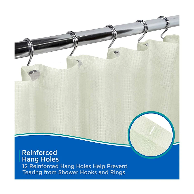 Kenney Water Repellent Jacquard Fabric Shower Curtain, 70 in x 72 in